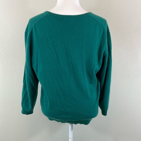 J Crew men’s v neck green 100% cashmere size medium - Picture 2 of 3